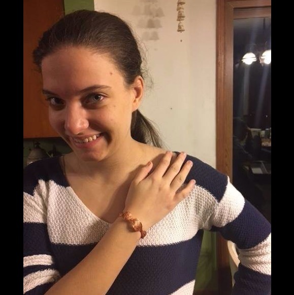 Handmade copper bracelet shiny weaves NWT small - Picture 6 of 8